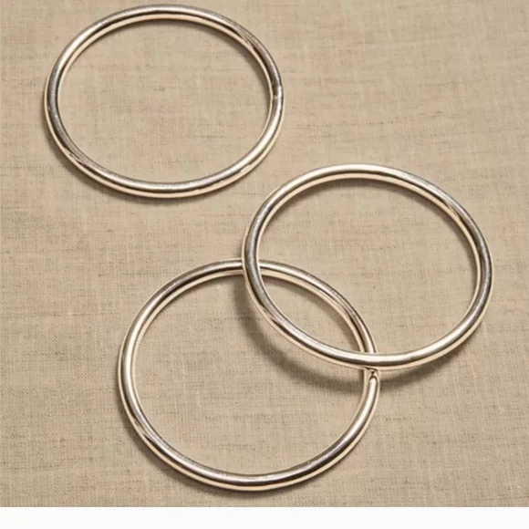 Aureus + Argent Ravena Triple Bangle Braclet Set Sterling Silver Plated NWT